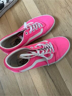 Vans Women’s Neon Pink and Cow Print Vans